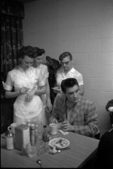 March 24, 1958, en route to Fort Chaffee, Arkansas. Inside Fisher's cafe in North Little Rock..jpg