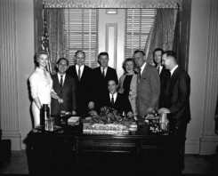 1961 March 08 Gov Office_ Ann Ellington and staff of Gov..JPG